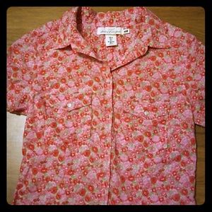 Floral design fitted buttoned shirt European size